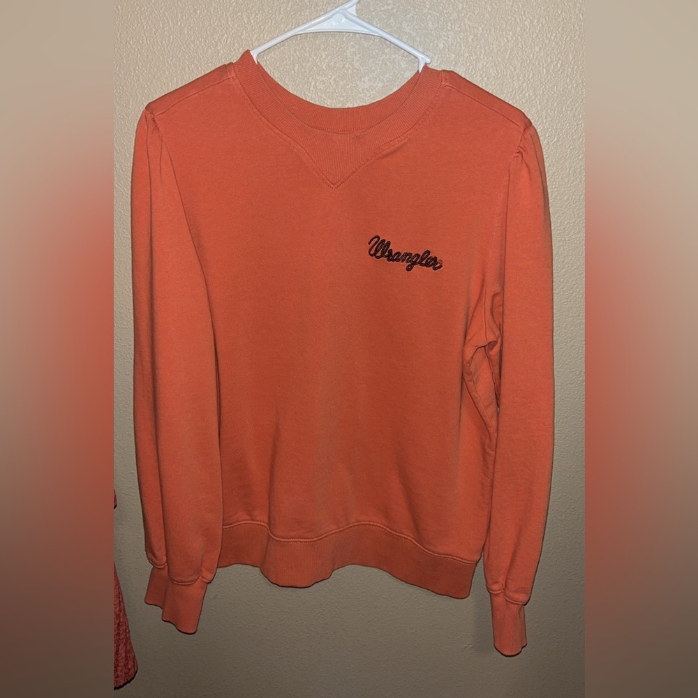 Wrangler Women's Bright Orange Crewneck Sweater